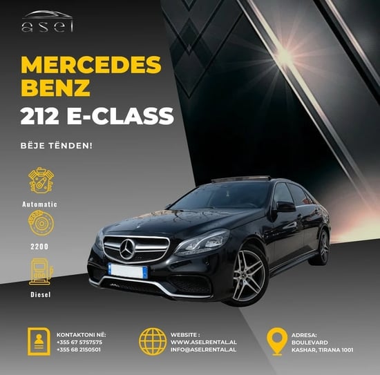 Noleggia una Mercedes-Benz E 220 dell'anno 2016 a Tirana
